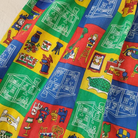 Vintage 70s Patchwork Furniture Dress 3t/4t - Picture 3 of 9